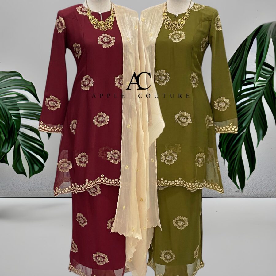 CAMELIA KURUNG SOFT ORGANZA MAROON - Image 3