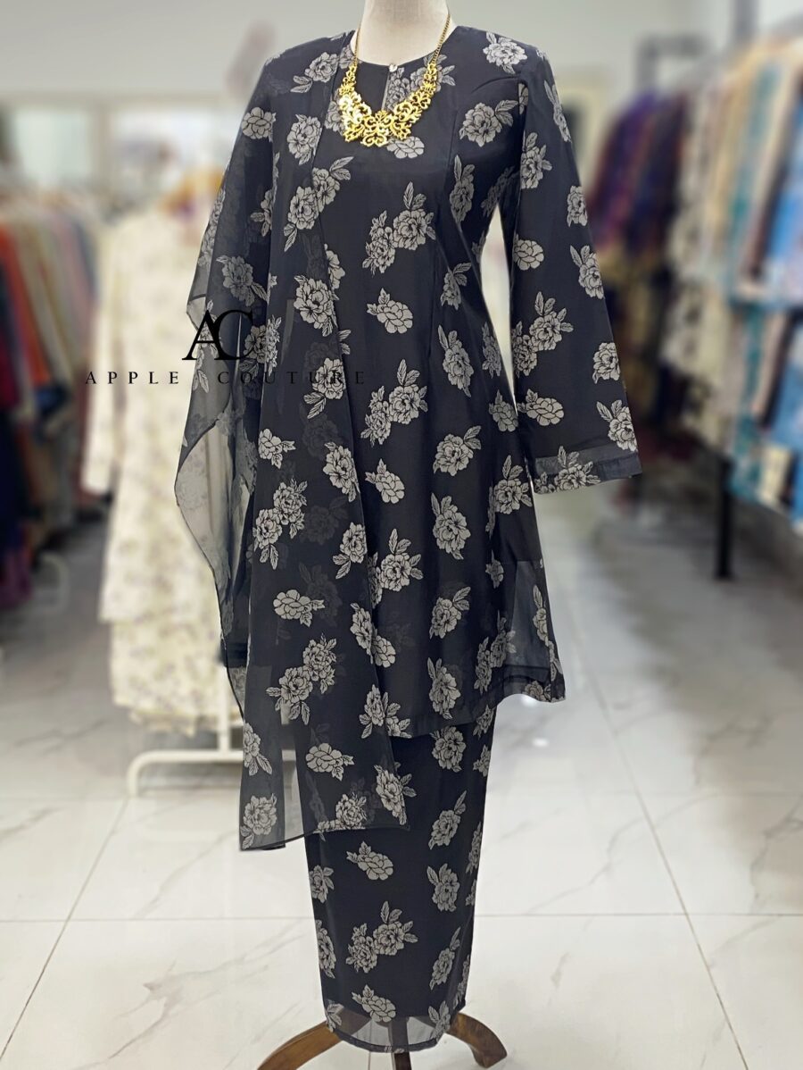 CAMELIA KURUNG PREMIUM ORGANZA BLACK