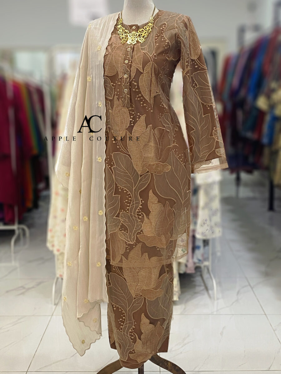 BAINON KURUNG EMBROIDERY ORGANZA 2.0 BROWN