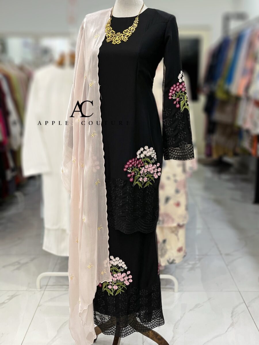 BAINON KURUNG PREMIUM ORGANZA BLACK