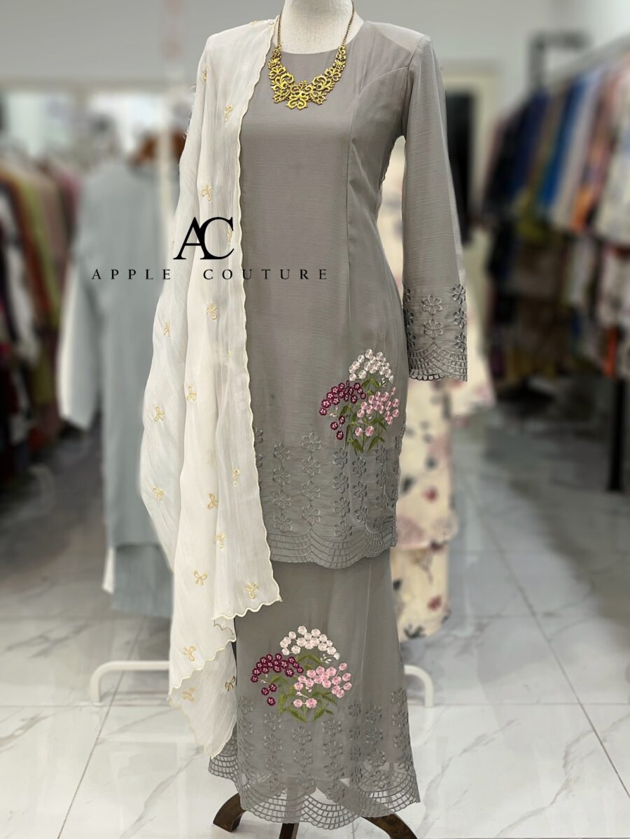 BAINON KURUNG PREMIUM ORGANZA GREY