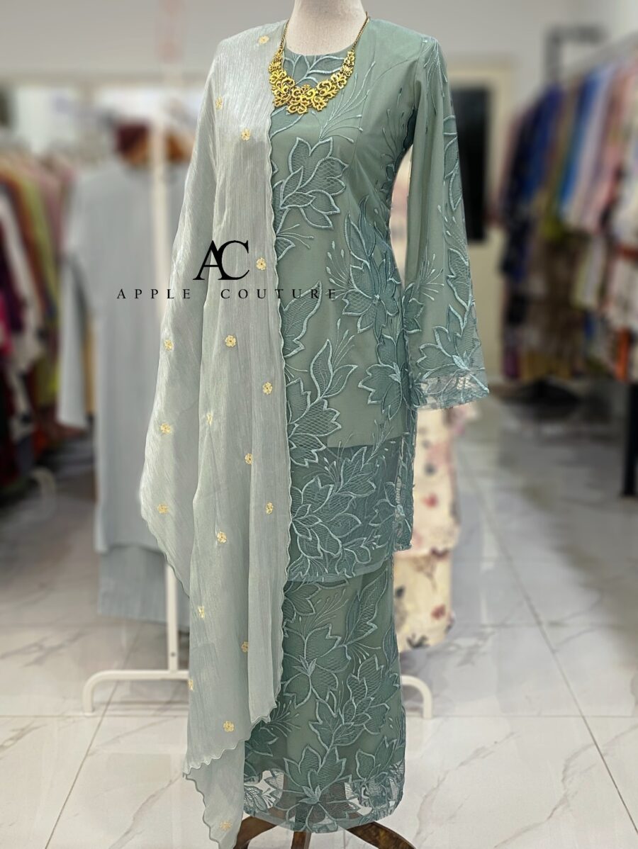 BAINON KURUNG LACE PREMIUM TEAL GREEN