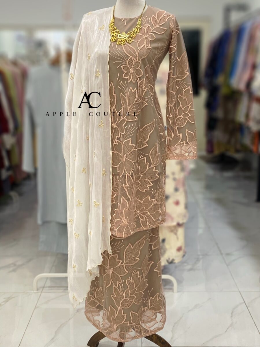 BAINON KURUNG LACE PREMIUM   NUDE BROWN