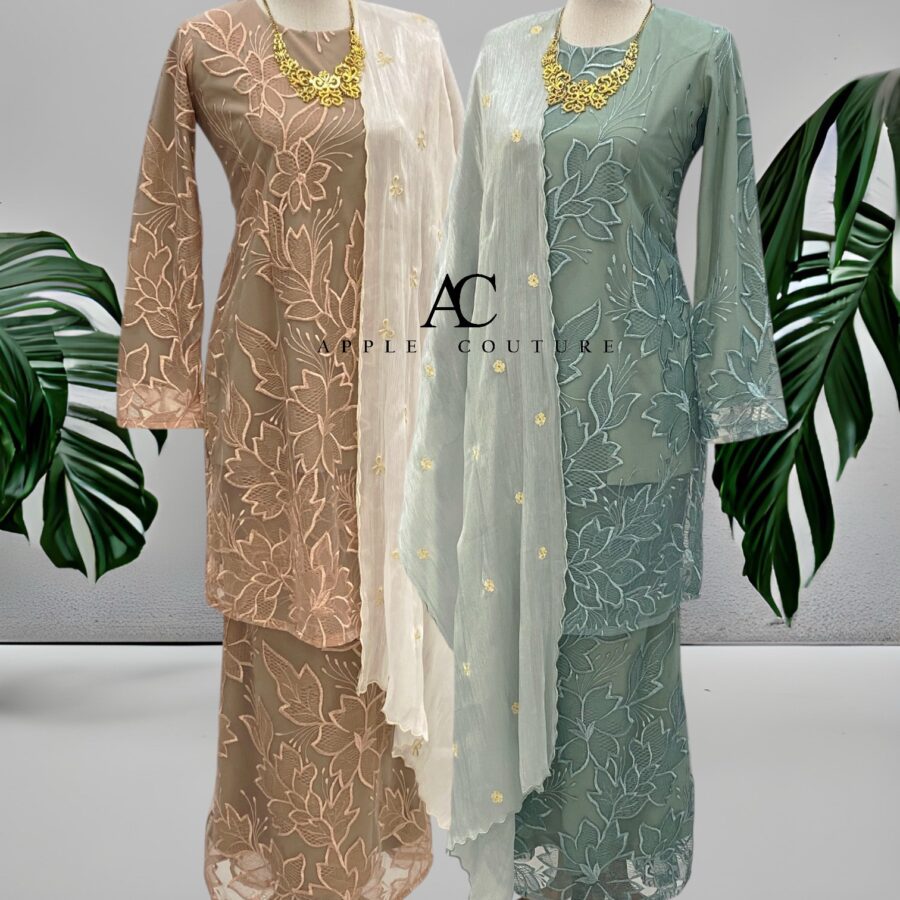 BAINON KURUNG LACE PREMIUM    BLUE GREY - Image 3