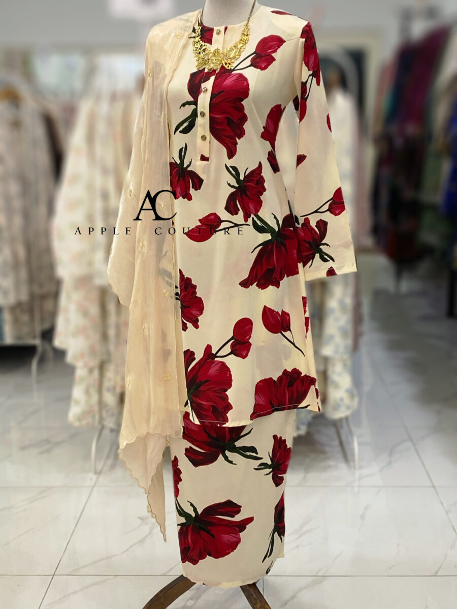 ADINDA KURUNG PRINTED CREPE RED 2.0