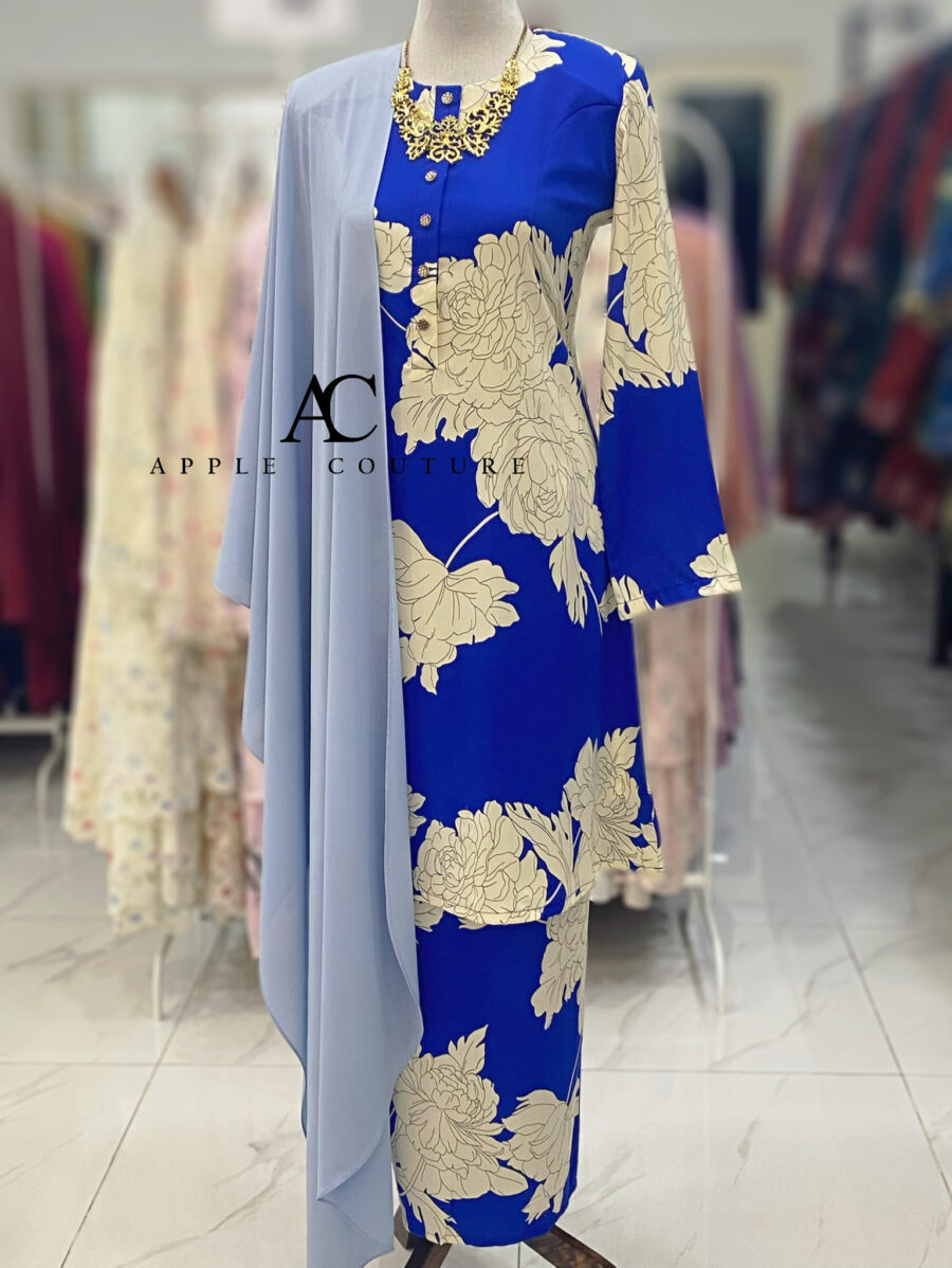 ADINDA KURUNG PRINTED CREPE ROYAL BLUE 2.0