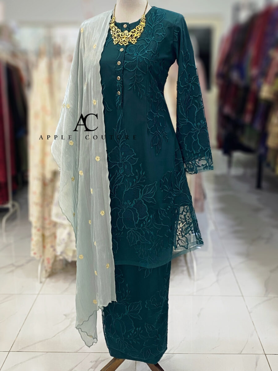 ADINDA KURUNG PREMIUM EMBROIDERY 2.0 DARK TURQUOISE