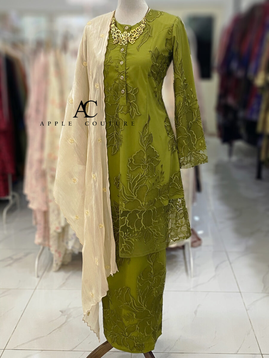 ADINDA KURUNG PREMIUM EMBROIDERY LIGHT OLIVE 2.0