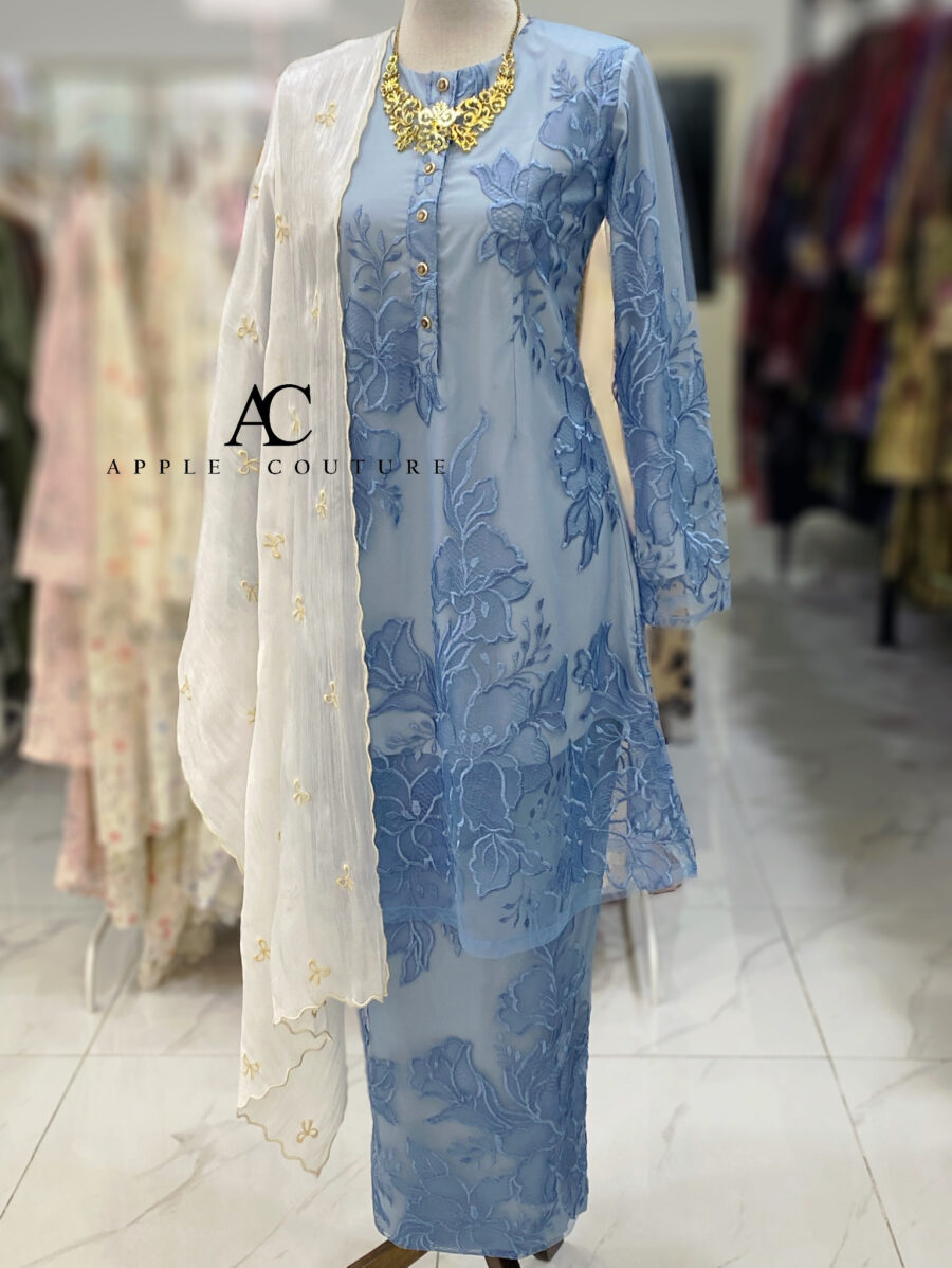 ADINDA KURUNG PREMIUM EMBROIDERY SEABLUE 2.0