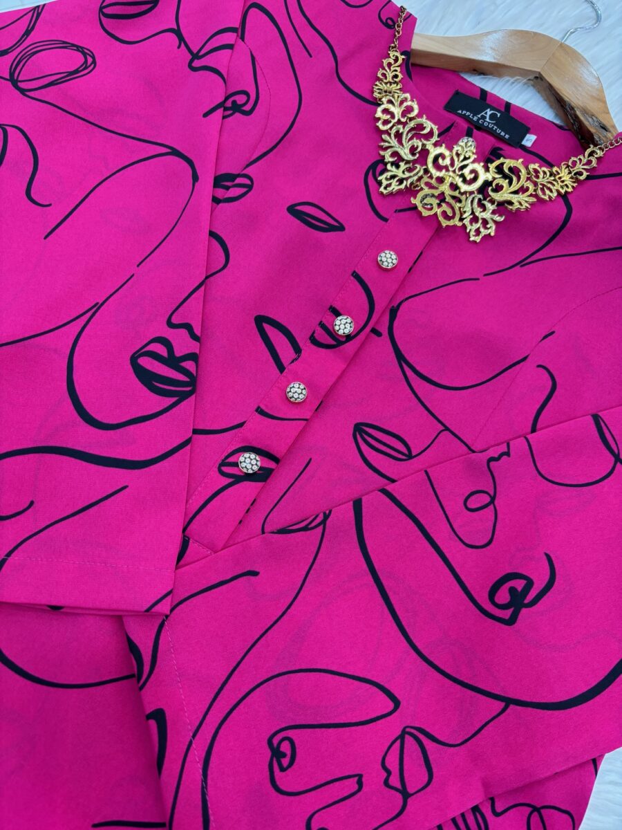 ADINDA KURUNG PRINTED CREPE FUSHIA 2.0 - Image 2