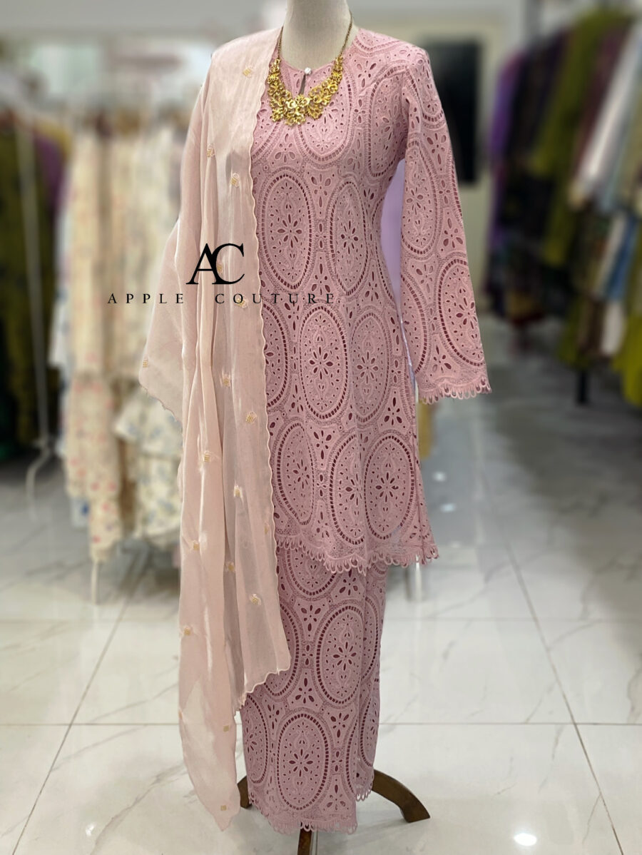 CAMELIA KURUNG PREMIUM LACE SULAM DUSTY PINK