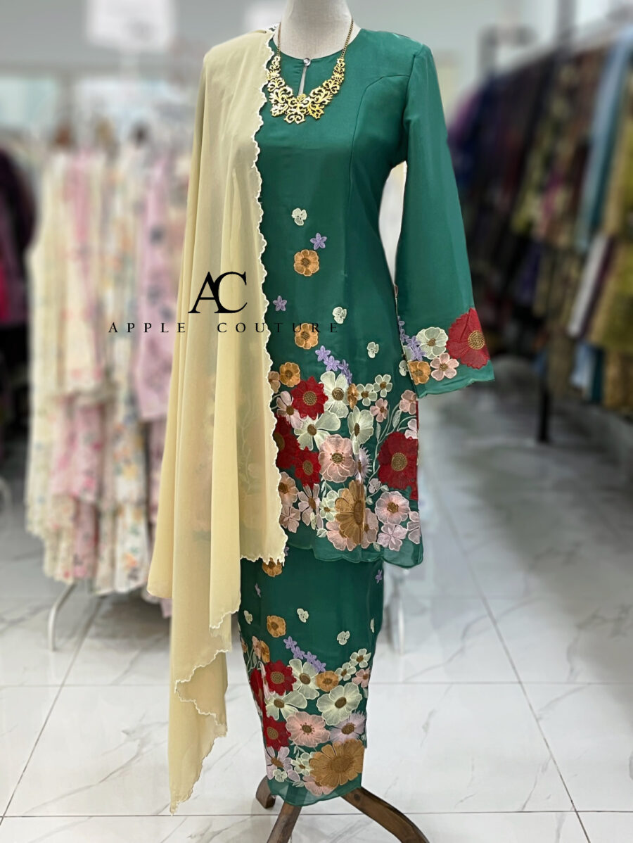 CAMELIA KURUNG PREMIUM ORGANZA GREEN