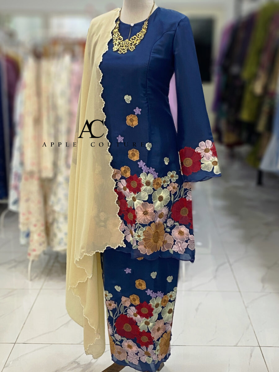 CAMELIA KURUNG PREMIUM ORGANZA NAVY BLUE