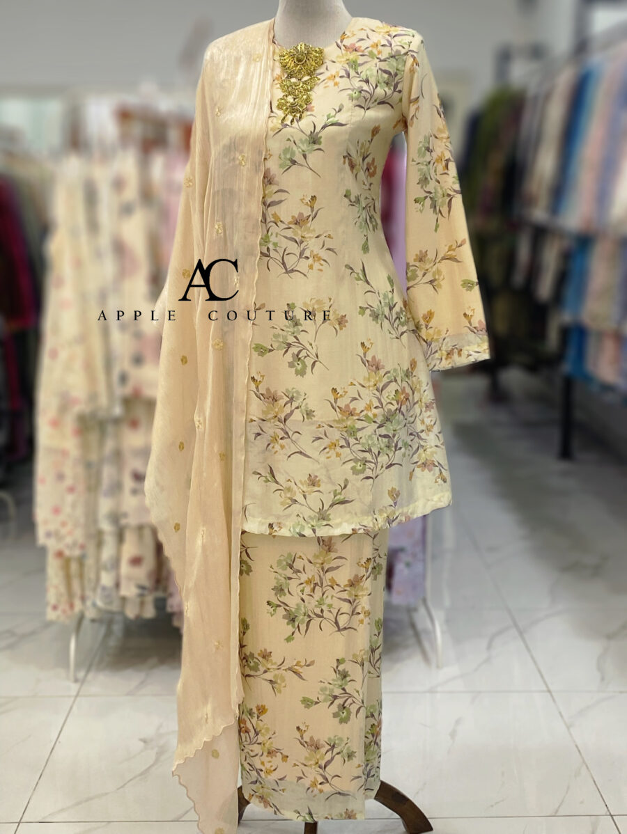 CAMELIA KURUNG MODEN SOFT COTTON SOFT YELLOW