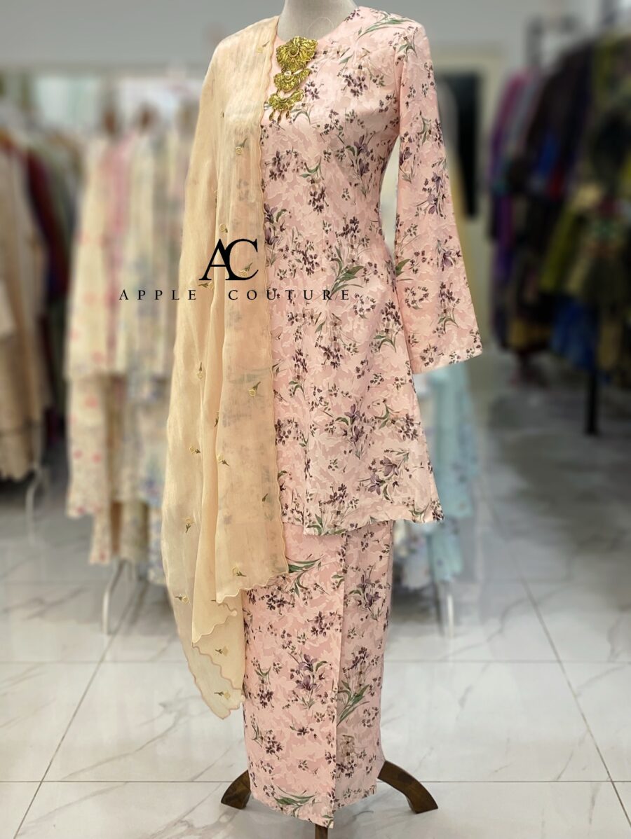 CAMELIA KURUNG MODEN CHIFFON JAQUARD DUSTY PINK