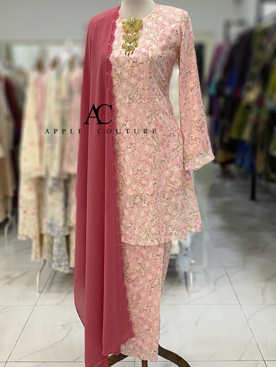 CAMELIA KURUNG MODEN CHIFFON JAQUARD BABY PINK