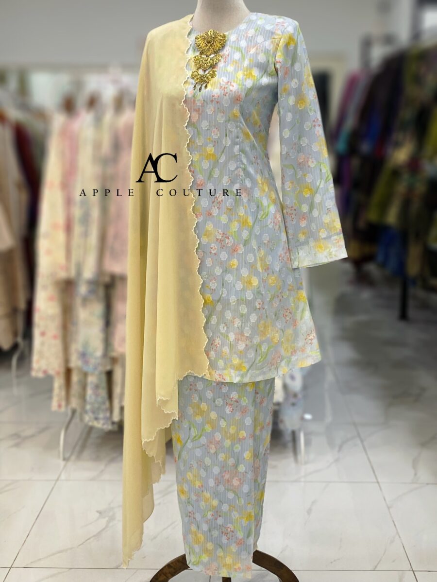 CAMELIA KURUNG MODEN CHIFFON JAQUARD SOFT BLUE