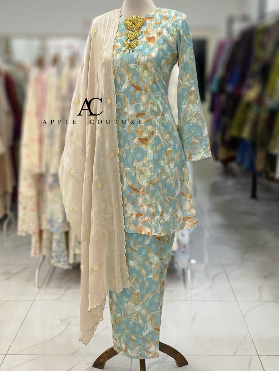 CAMELIA KURUNG MODEN CHIFFON JAQUARD SKY BLUE