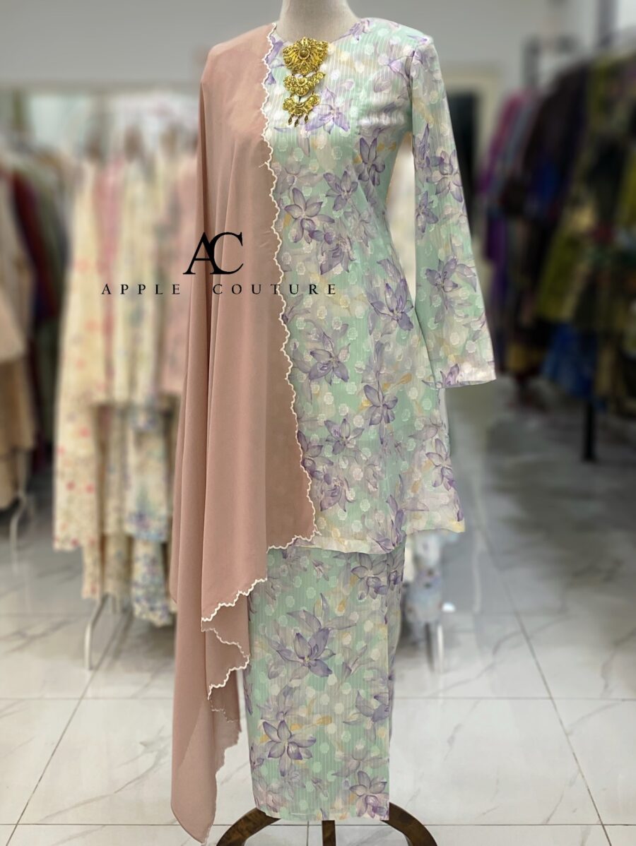 CAMELIA KURUNG MODEN CHIFFON JAQUARD MINT PURPLE