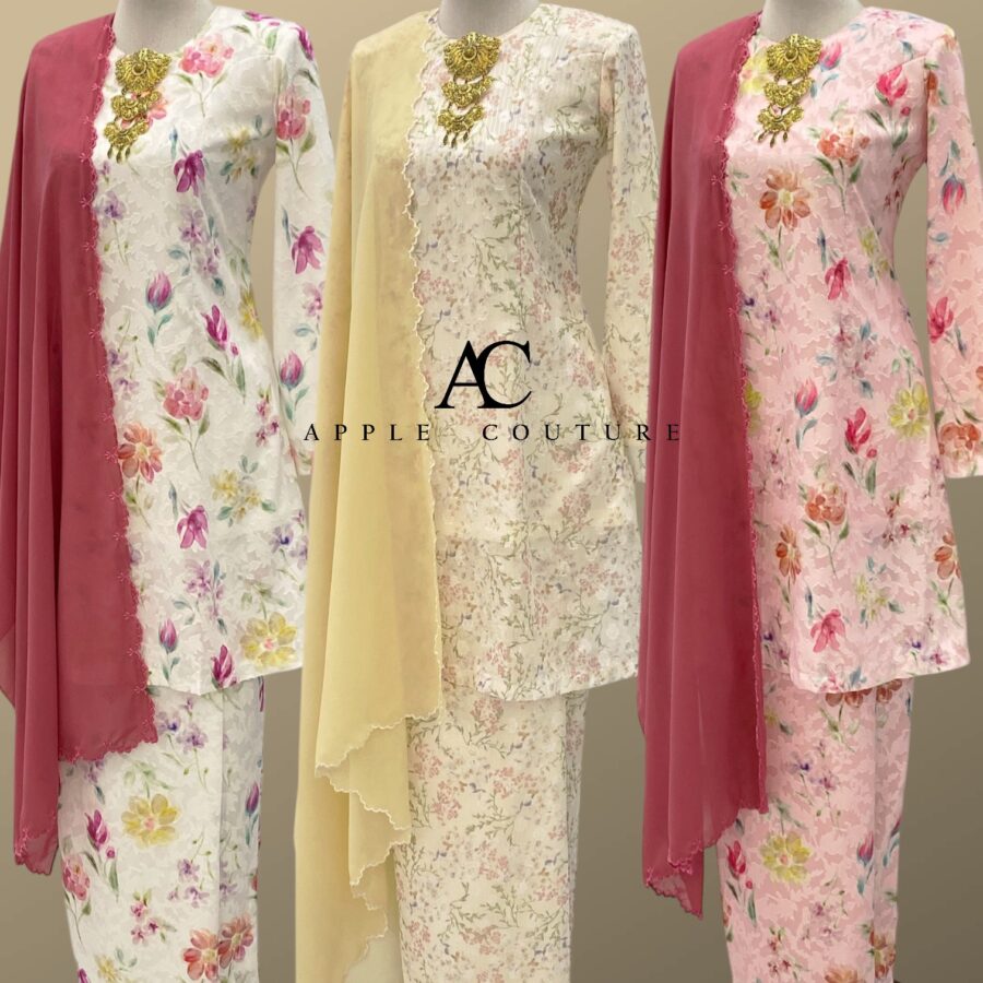 CAMELIA KURUNG MODEN CHIFFON JAQUARD DUSTY PINK - Image 3