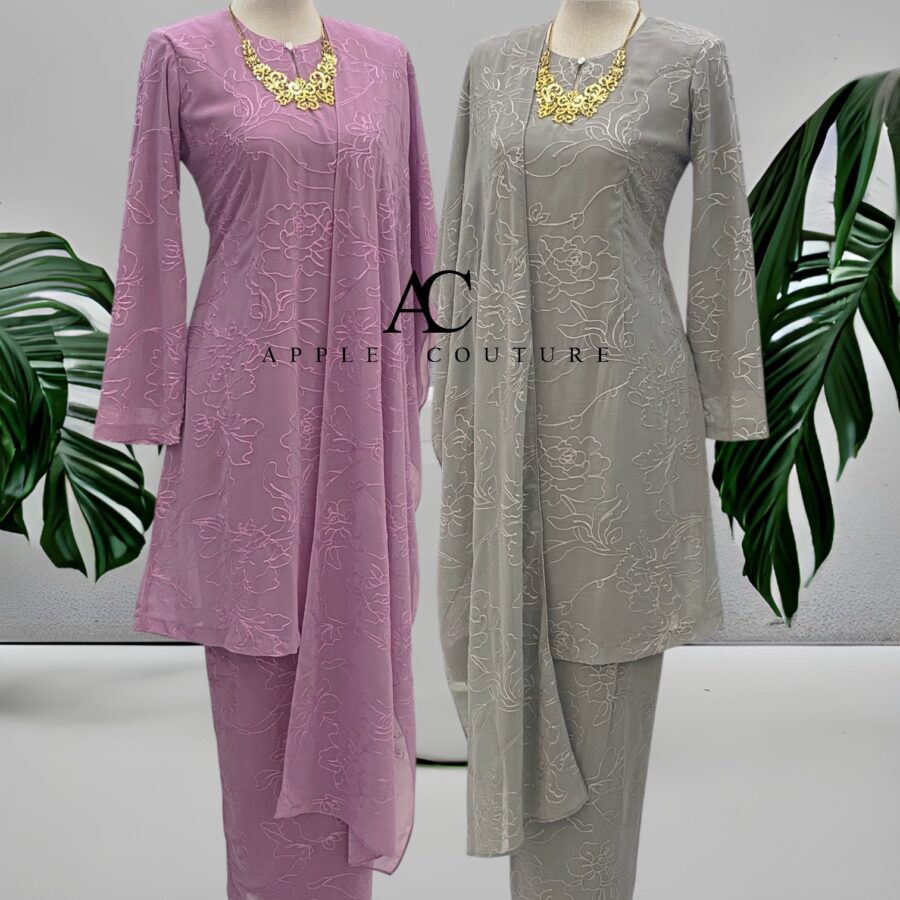 CAMELIA KURUNG PREMIUM CHIFFON SULAM DARK OLIVE - Image 2