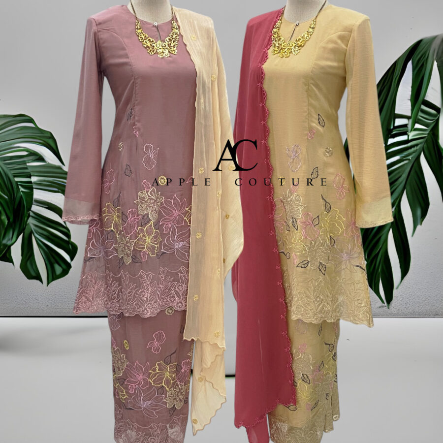 CAMELIA KURUNG MODEN SULAM ORGANZA BROWN - Image 3