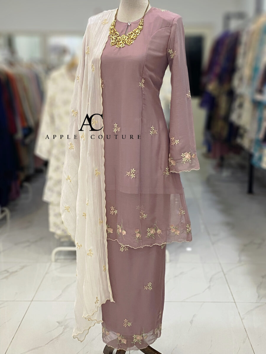 CAMELIA KURUNG MODEN SULAM ORGANZA PURPLE BELACAN