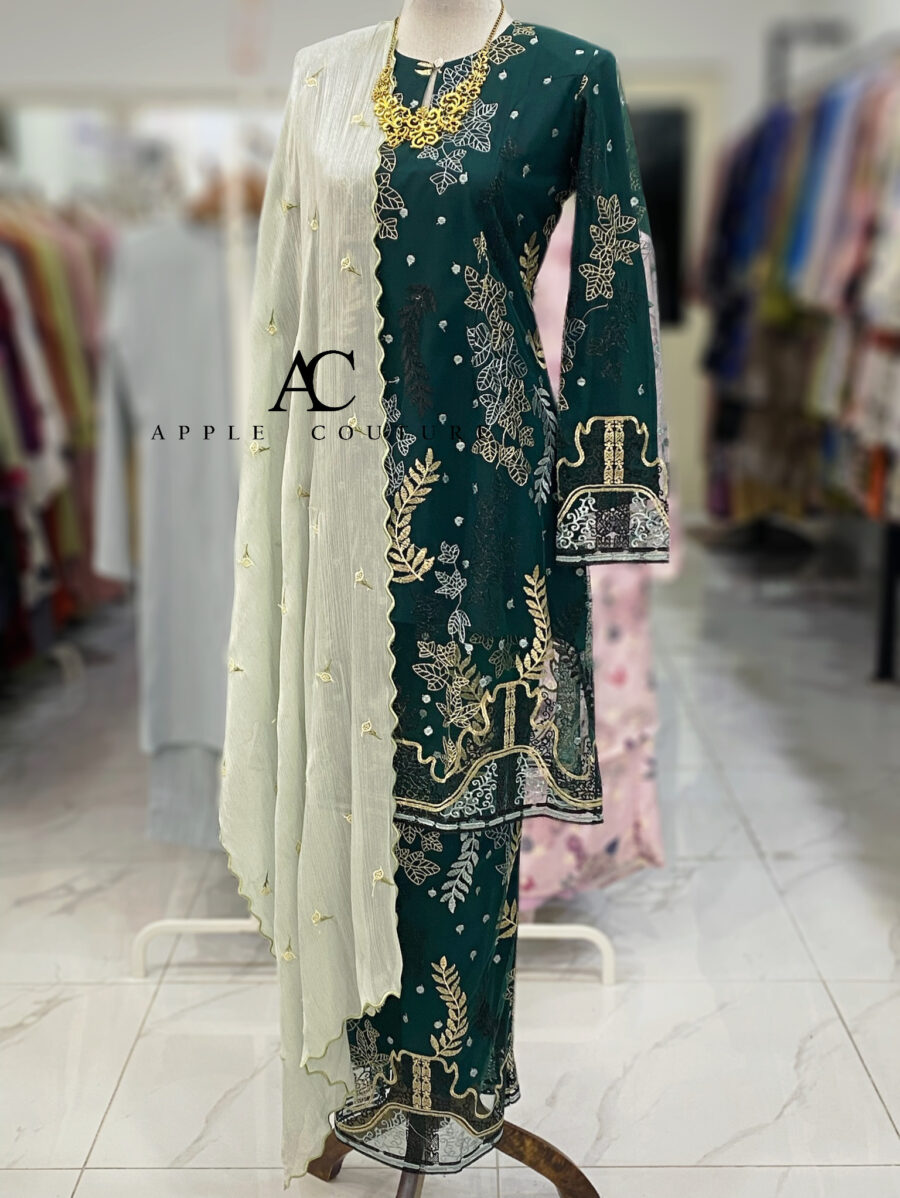 CAMELIA KURUNG PREMIUM LACE DARK GREEN