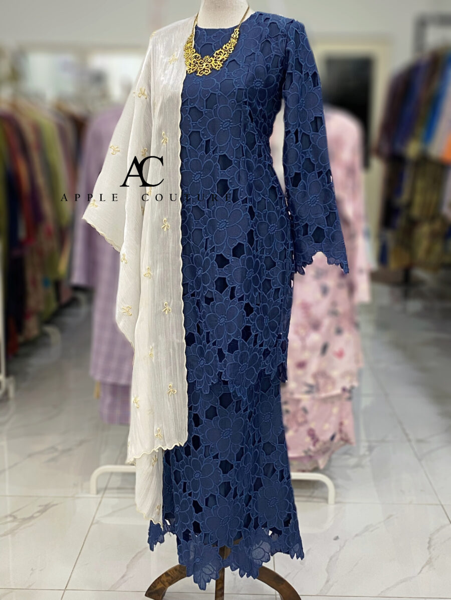 BAINON KURUNG LACE PREMIUM NAVY BLUE