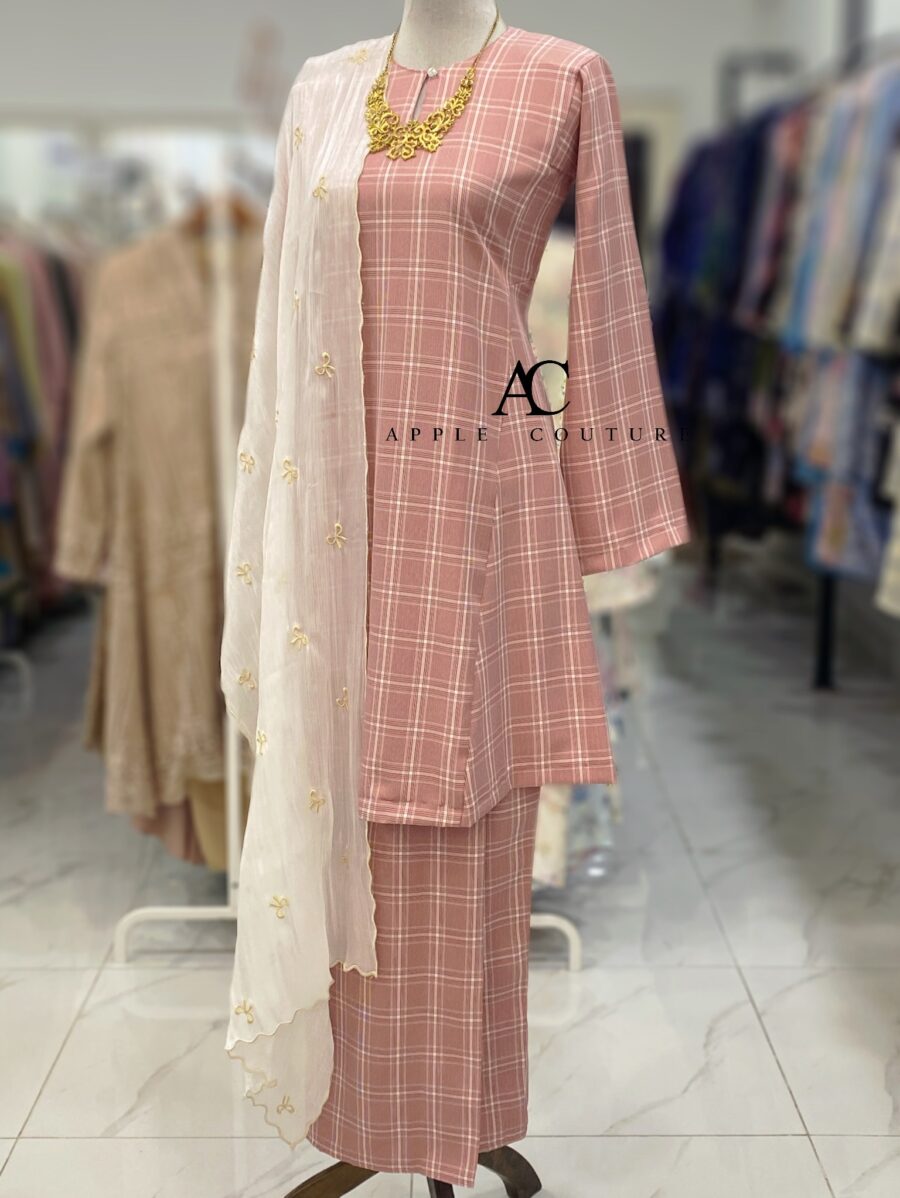 MELOR KURUNG RIAU COTTON PINK