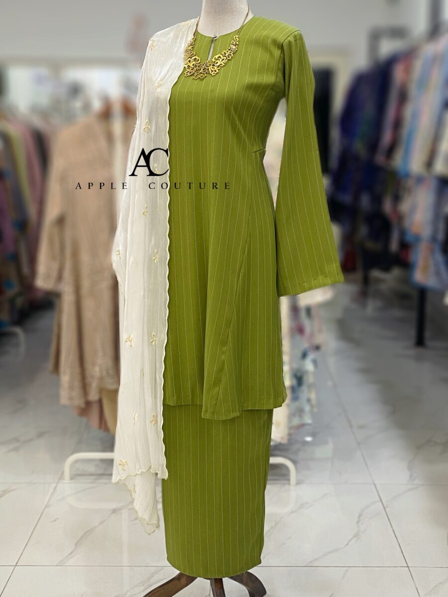 MELOR KURUNG RIAU COTTON LIGHT OLIVE