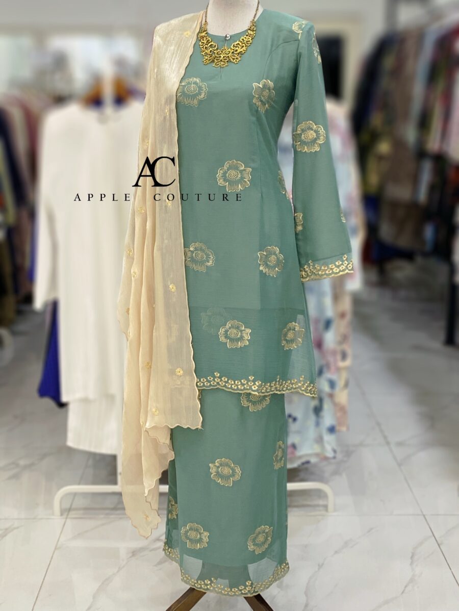 CAMELIA KURUNG SOFT ORGANZA TEAL GREEN