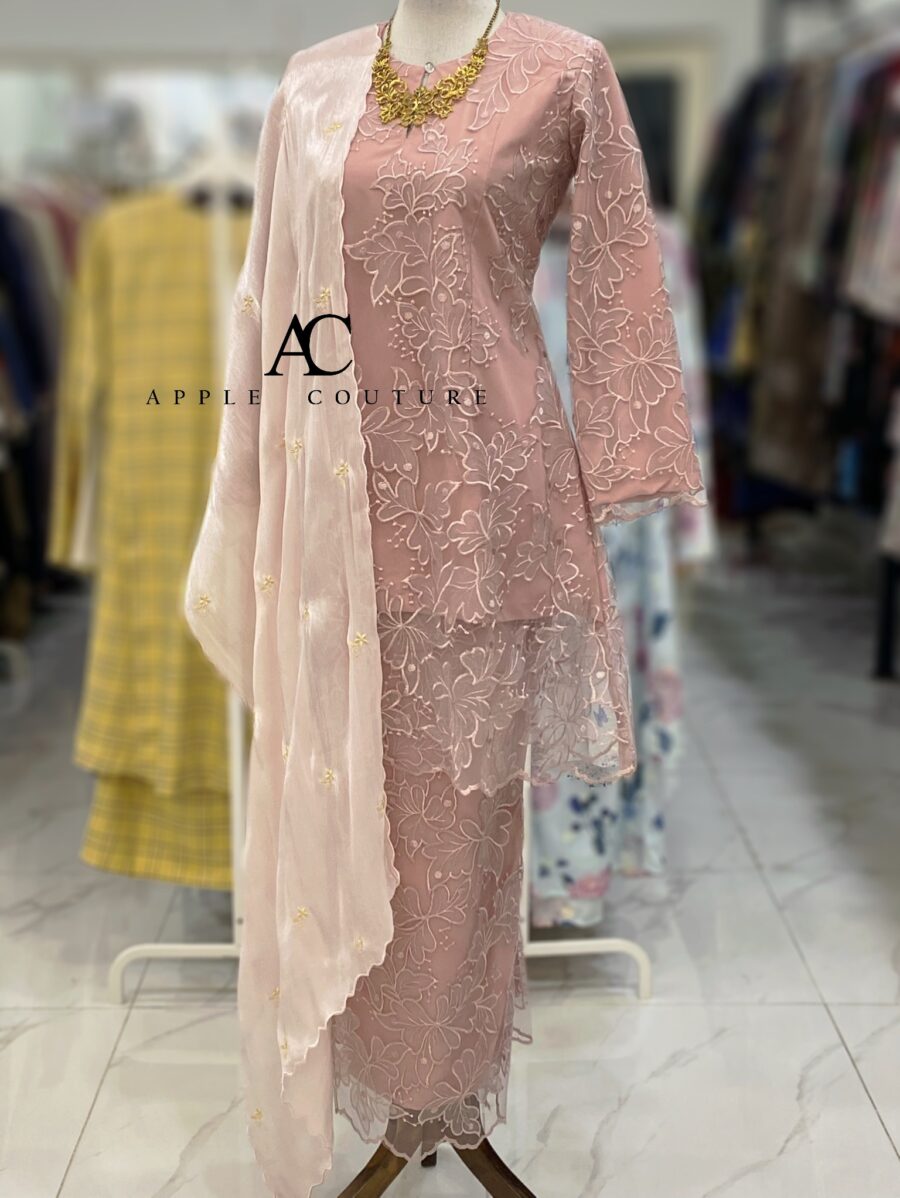 CAMELIA KURUNG PREMIUM FULL LACE BLUSH PINK